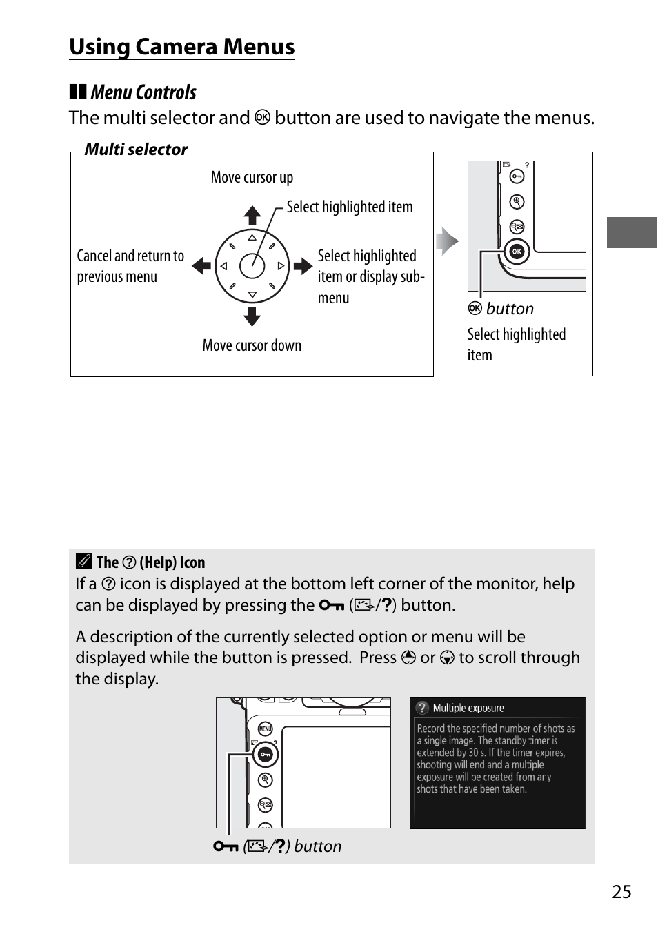 Using camera menus, Menu controls | Nikon D810 User Manual | Page 49 / 530