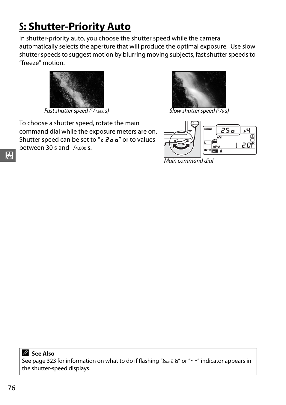 S: shutter-priority auto | Nikon D610 User Manual | Page 102 / 368