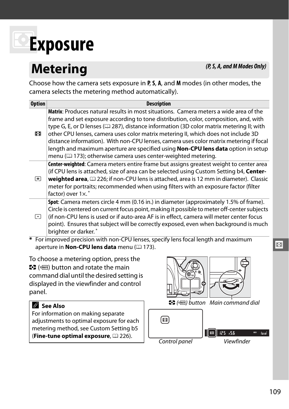 Exposure, Metering | Nikon D610 User Manual | Page 135 / 368