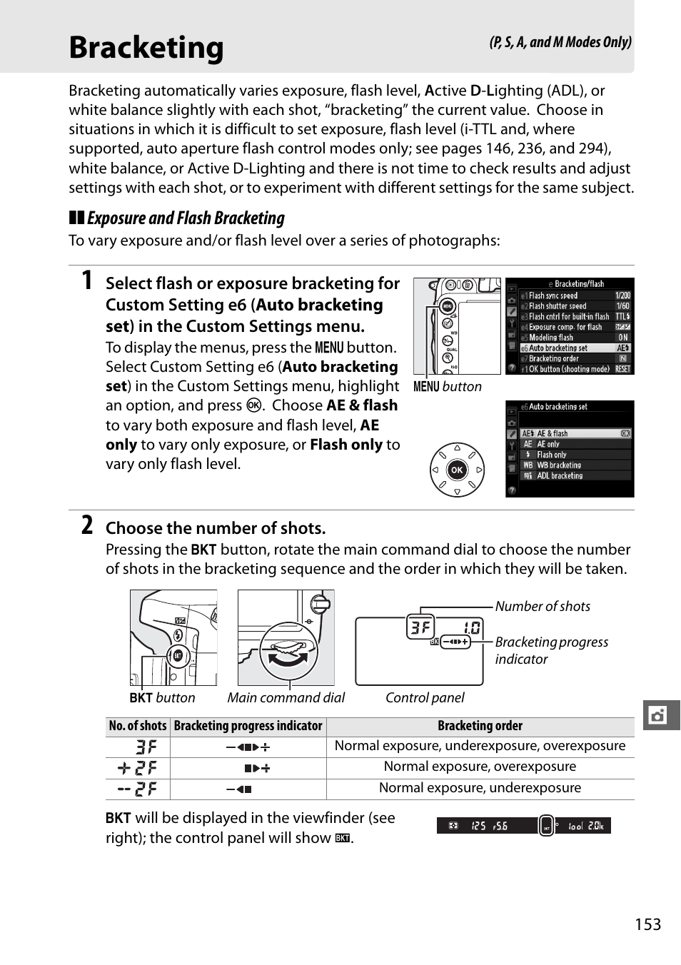 Bracketing, 0 153), multiple | Nikon D610 User Manual | Page 179 / 368