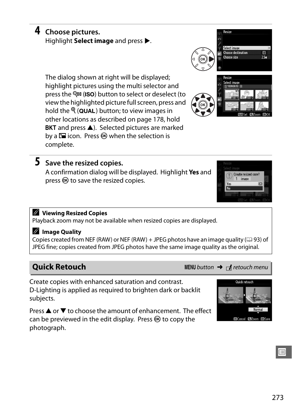 Quick retouch | Nikon D610 User Manual | Page 299 / 368