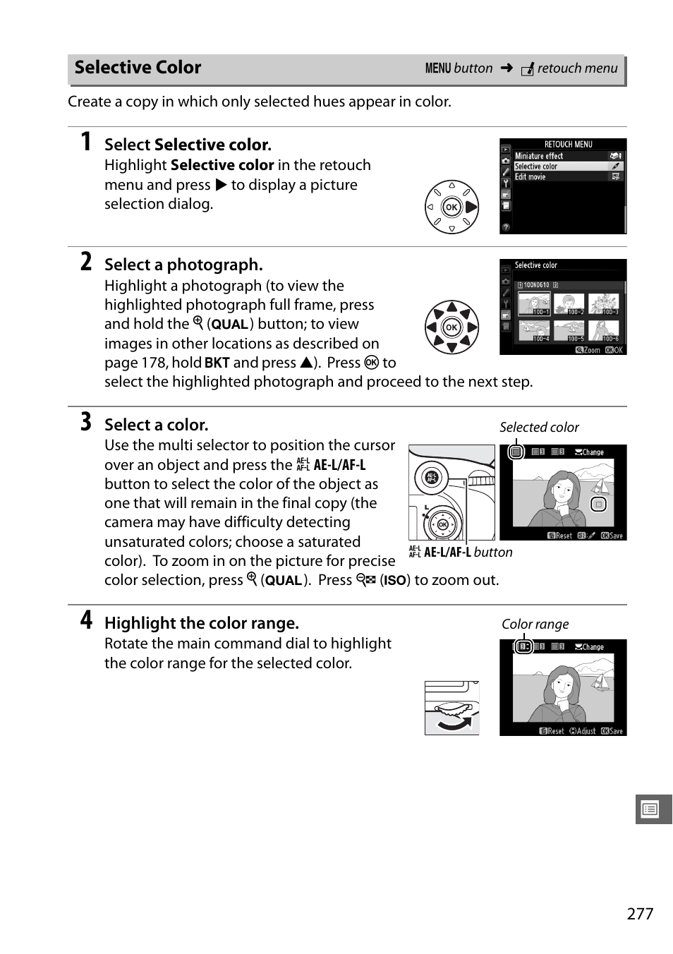 Selective color | Nikon D610 User Manual | Page 303 / 368