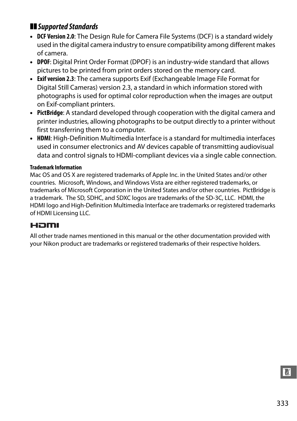 Supported standards | Nikon D610 User Manual | Page 359 / 368