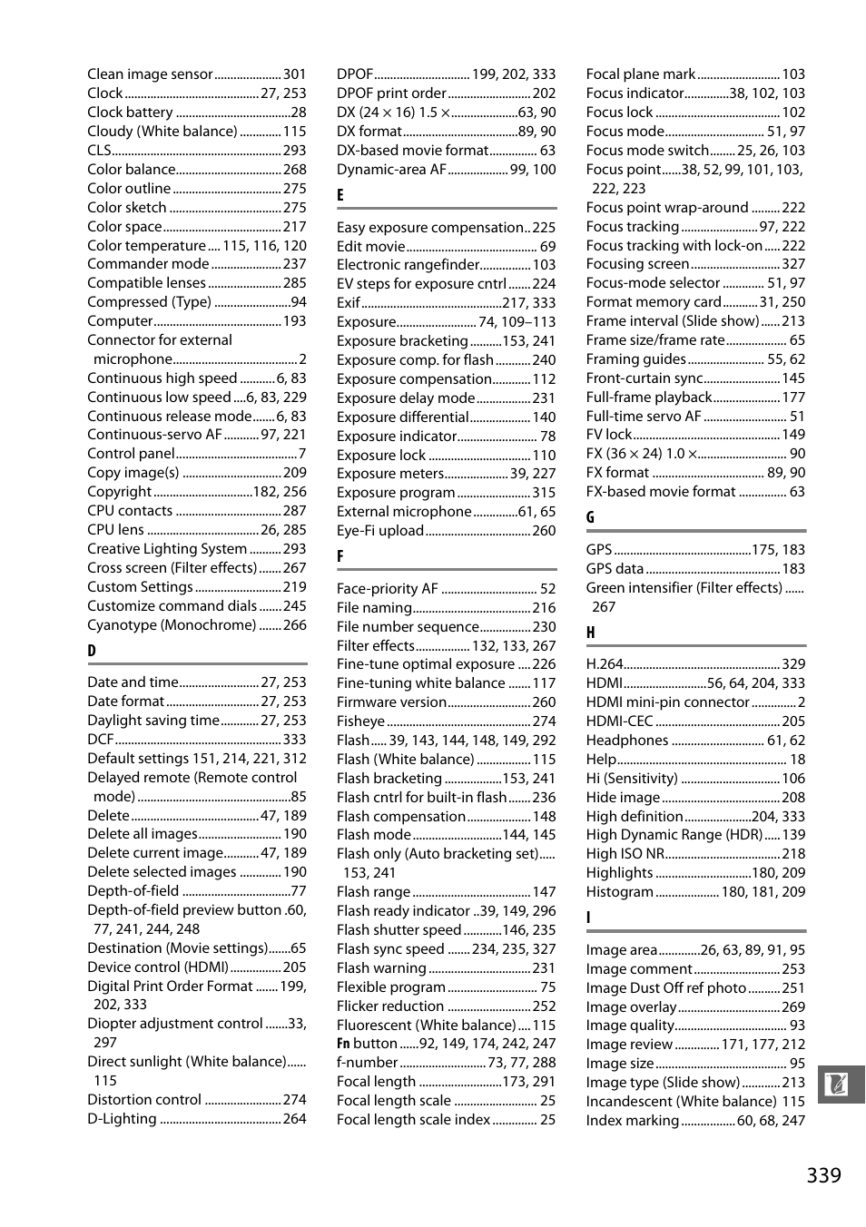 Nikon D610 User Manual | Page 365 / 368