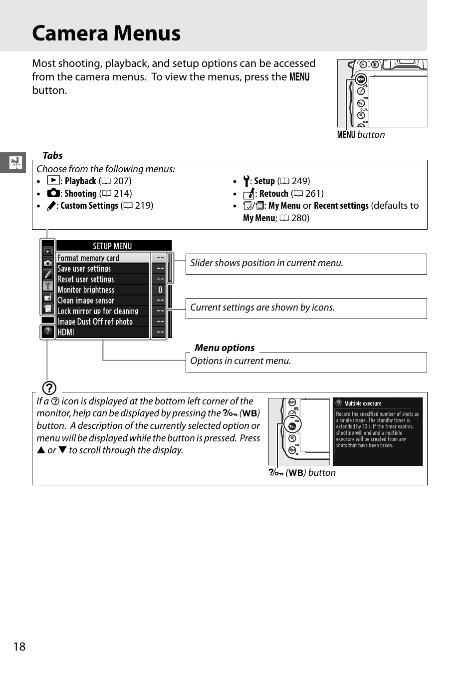 Camera menus | Nikon D610 User Manual | Page 44 / 368