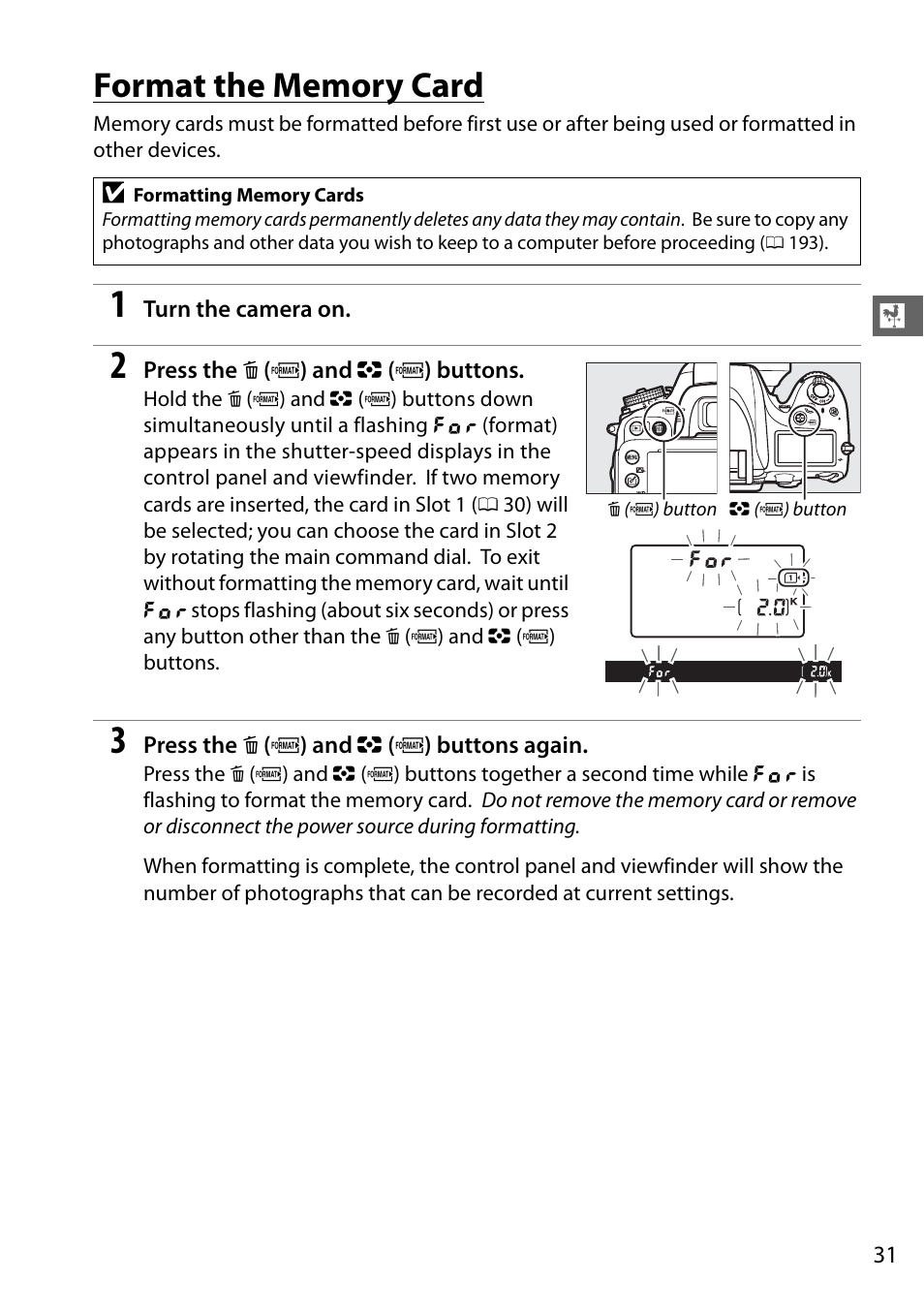 Format the memory card | Nikon D610 User Manual | Page 57 / 368