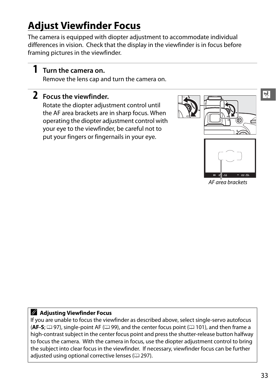 Adjust viewfinder focus | Nikon D610 User Manual | Page 59 / 368