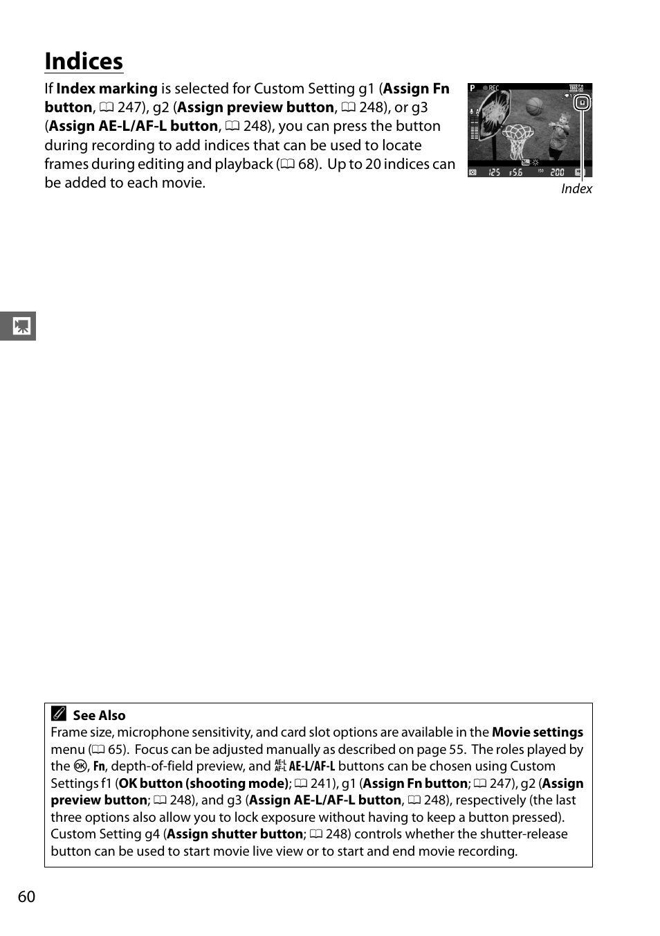 Indices | Nikon D610 User Manual | Page 86 / 368