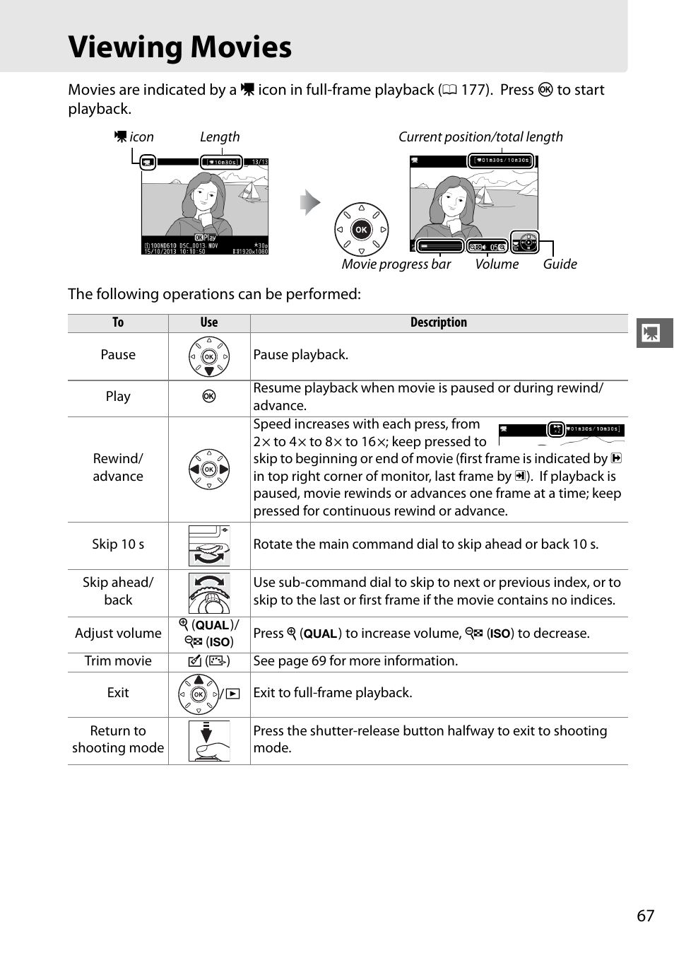 Viewing movies | Nikon D610 User Manual | Page 93 / 368