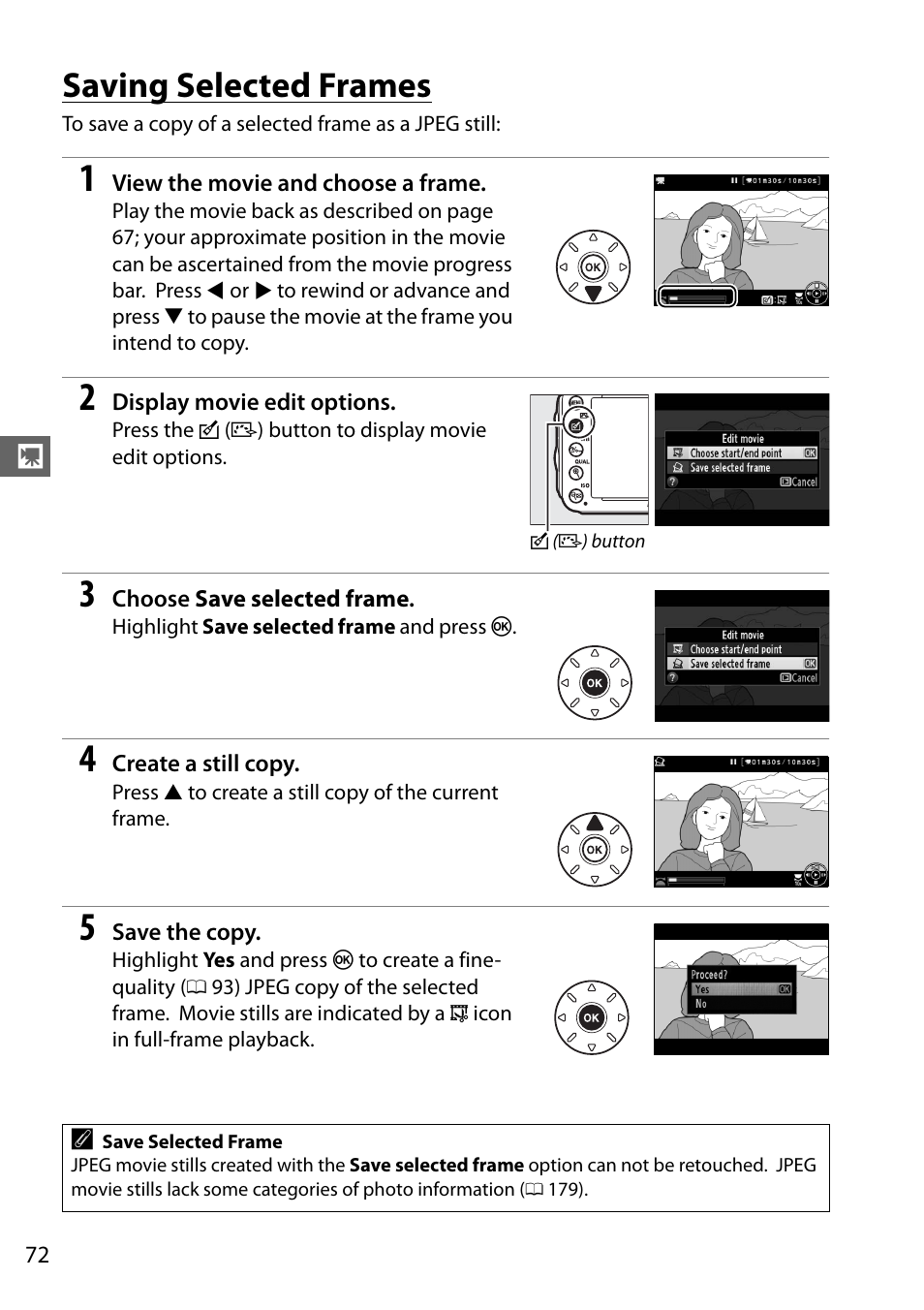 Saving selected frames | Nikon D610 User Manual | Page 98 / 368