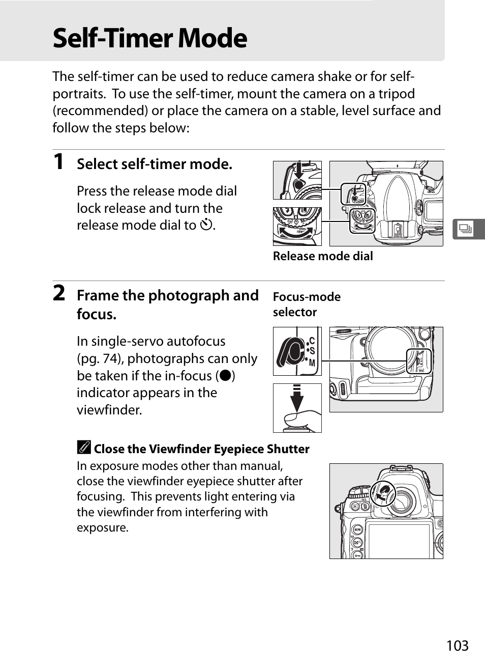 Self-timer mode | Nikon D3 User Manual | Page 129 / 472