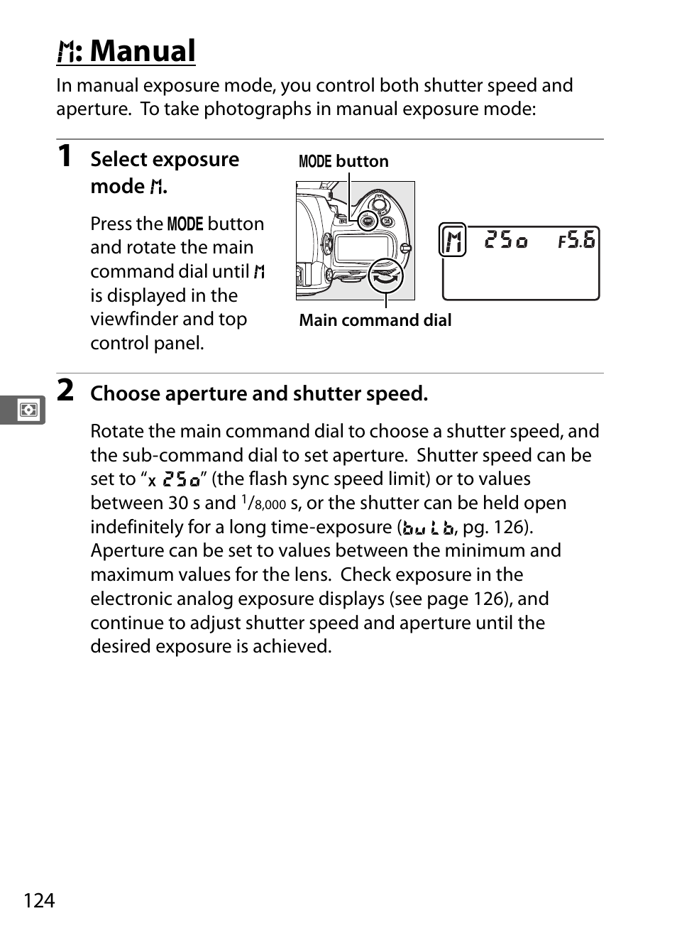 M: manual, H : manual | Nikon D3 User Manual | Page 150 / 472