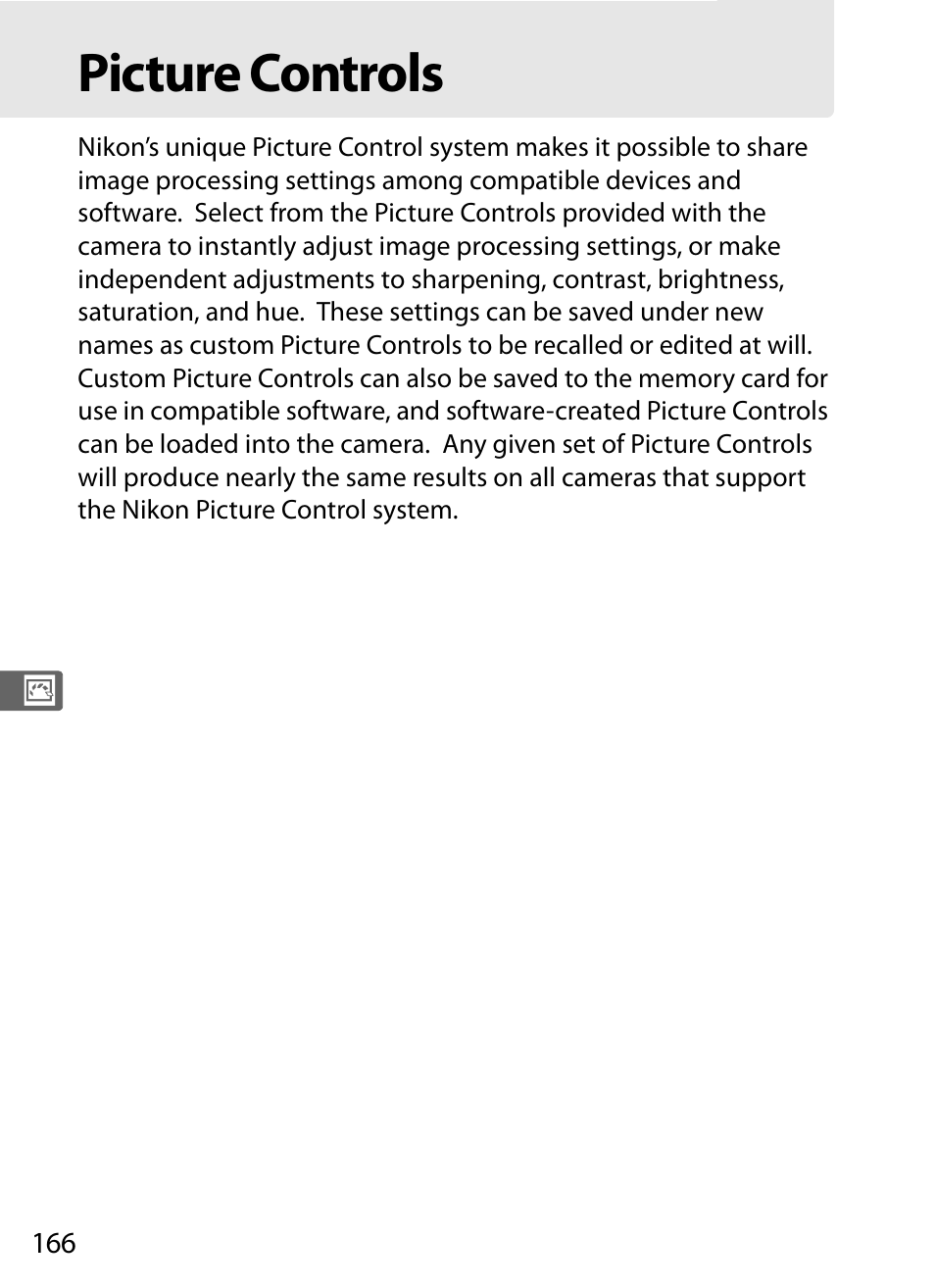 Picture controls | Nikon D3 User Manual | Page 192 / 472