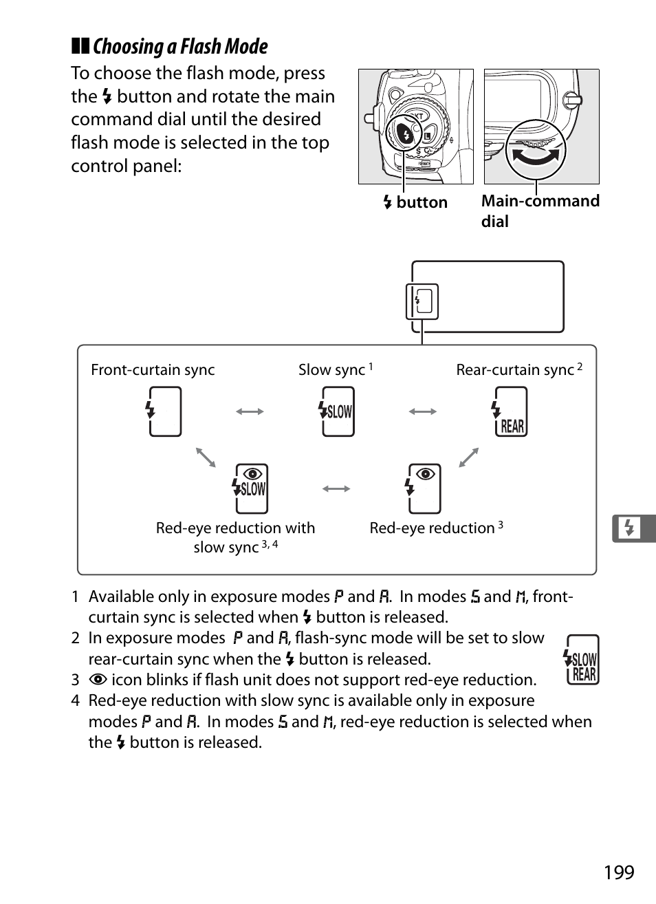 Choosing a flash mode | Nikon D3 User Manual | Page 225 / 472