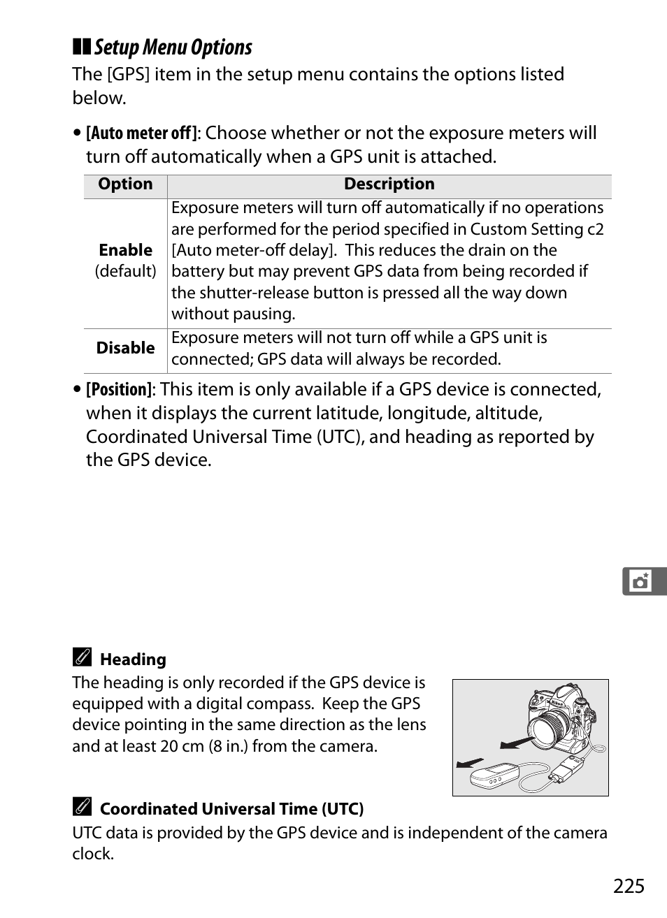 Setup menu options | Nikon D3 User Manual | Page 251 / 472