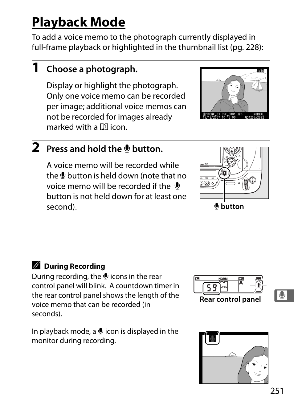 Playback mode | Nikon D3 User Manual | Page 277 / 472