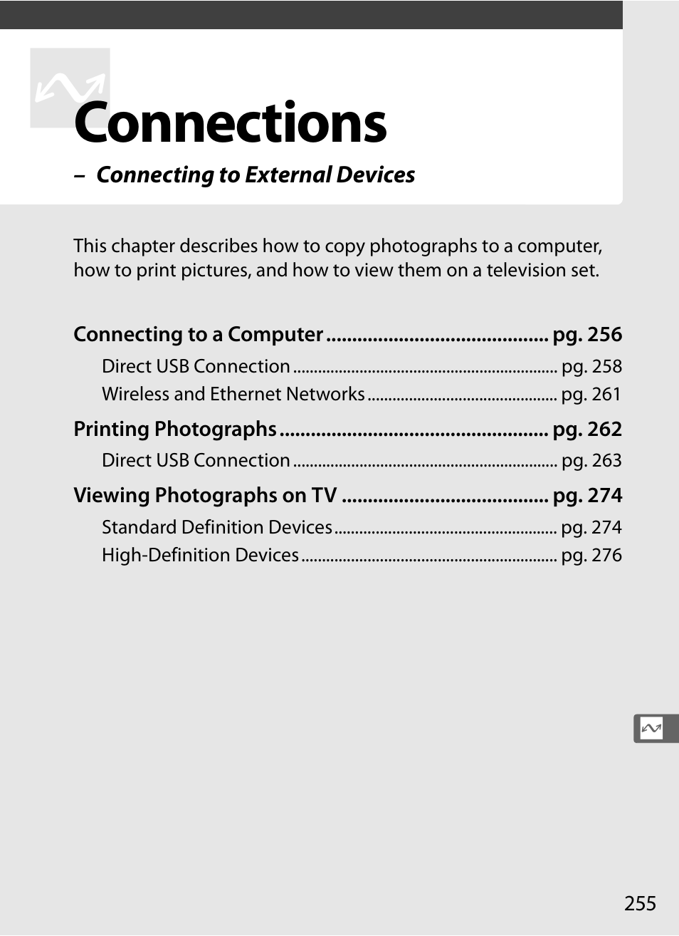 Connections | Nikon D3 User Manual | Page 281 / 472