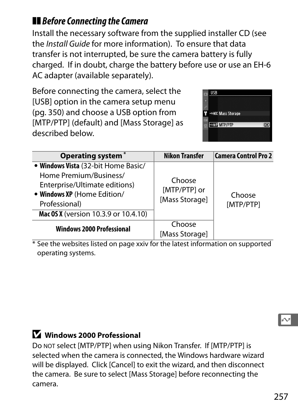 Before connecting the camera | Nikon D3 User Manual | Page 283 / 472