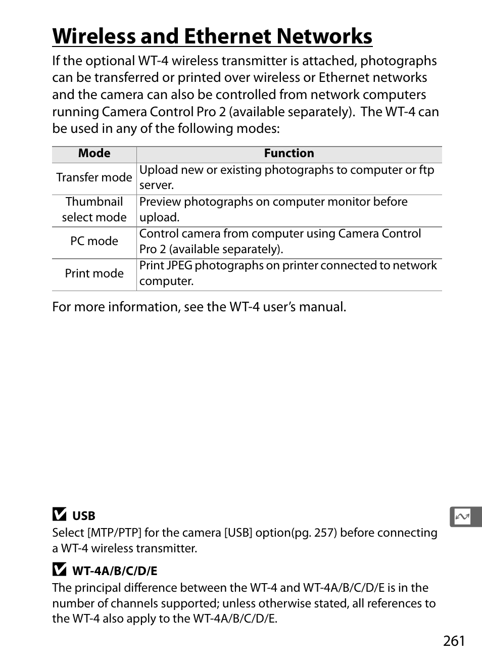 Wireless and ethernet networks | Nikon D3 User Manual | Page 287 / 472