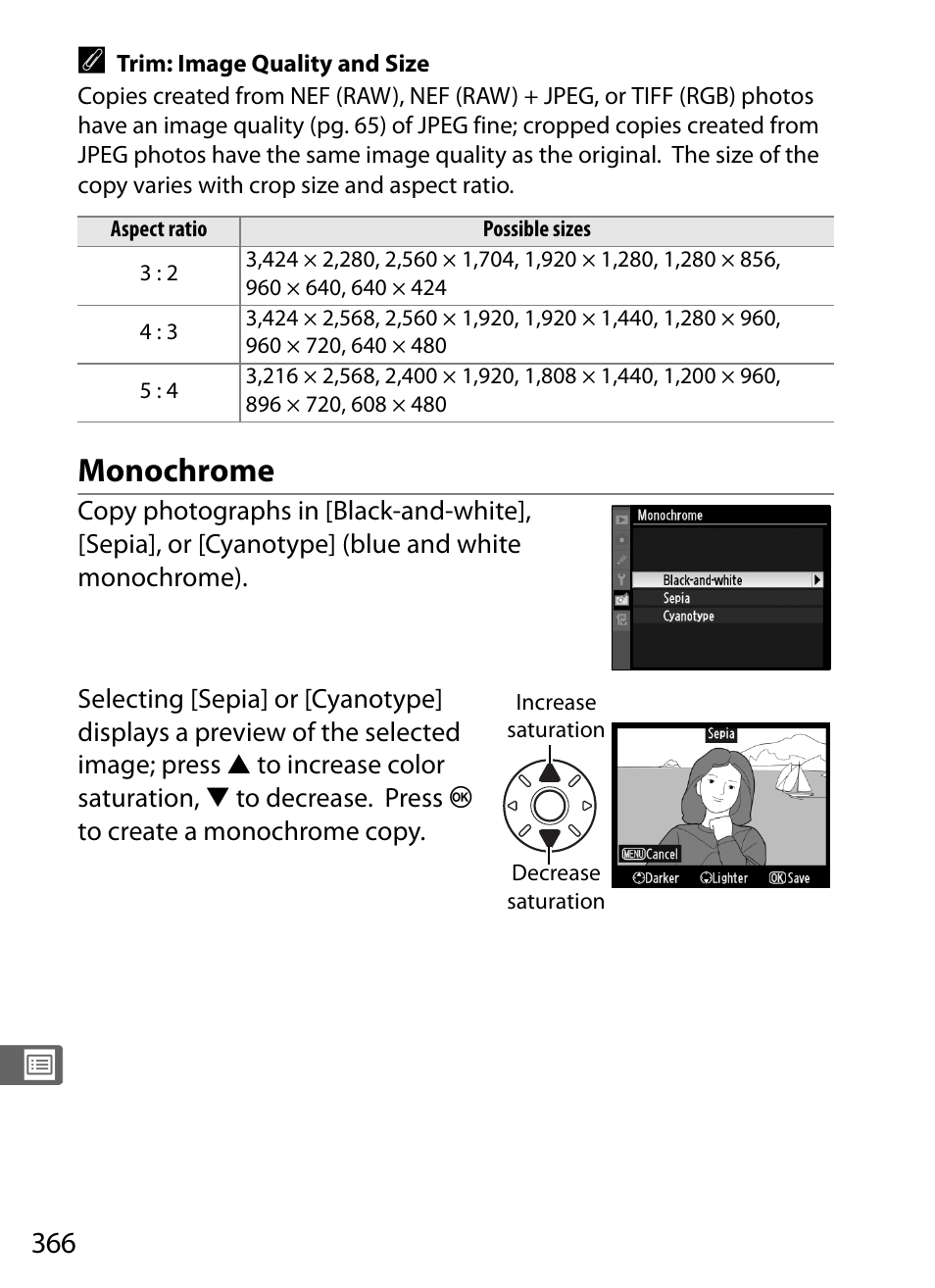 Monochrome | Nikon D3 User Manual | Page 392 / 472