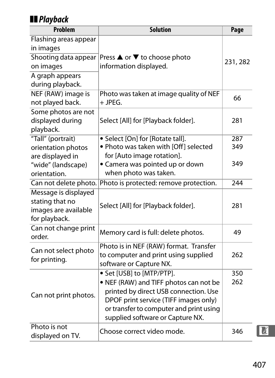 Playback | Nikon D3 User Manual | Page 433 / 472