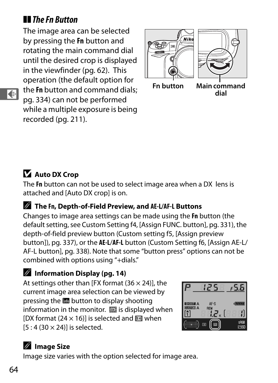 The fn button | Nikon D3 User Manual | Page 90 / 472