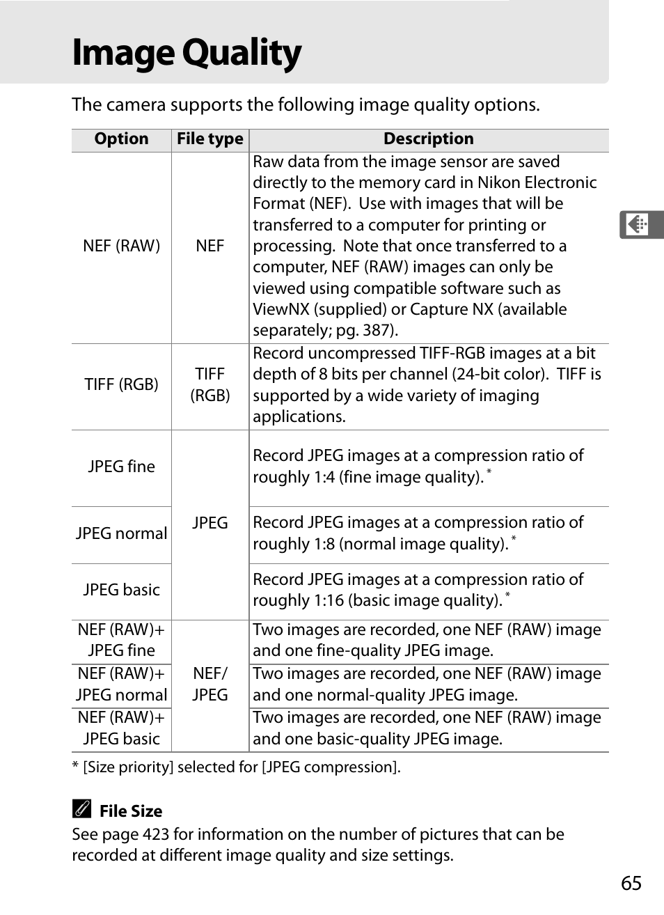 Image quality | Nikon D3 User Manual | Page 91 / 472