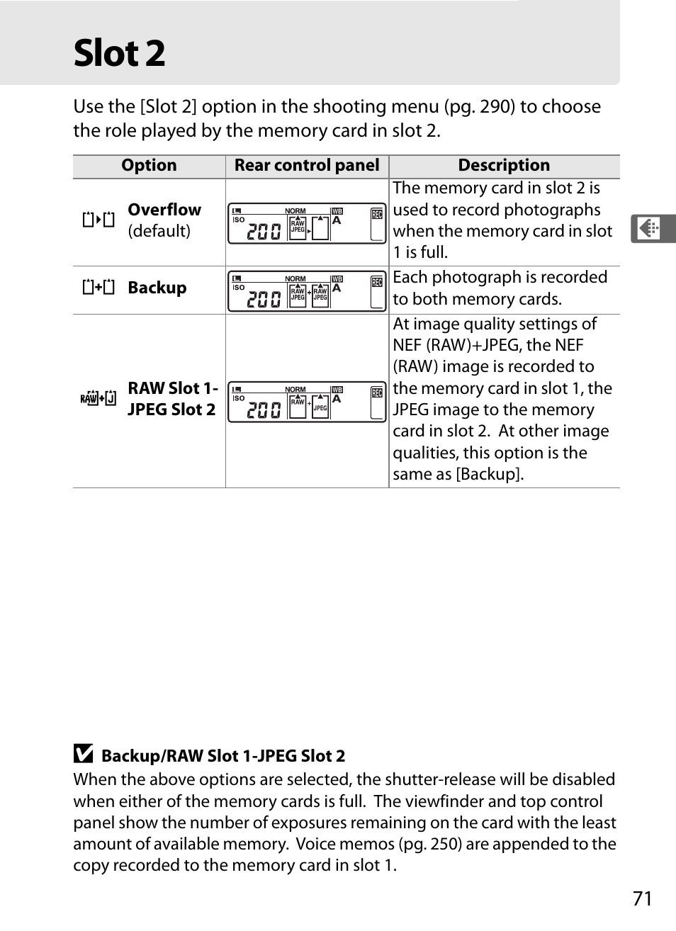 Slot 2 | Nikon D3 User Manual | Page 97 / 472