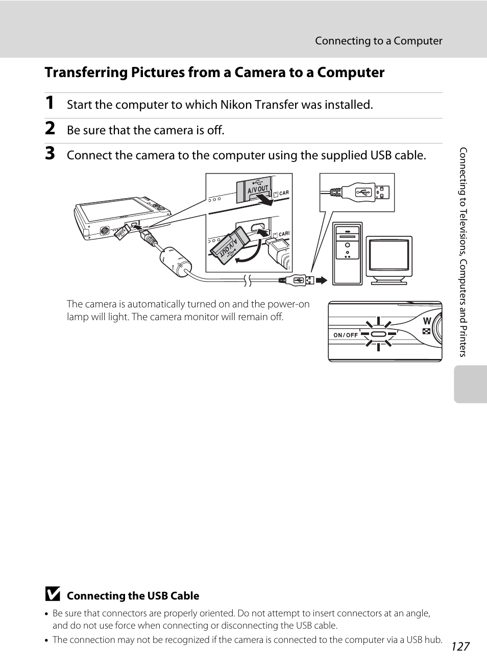 Transferring pictures from a camera to a computer | Nikon S4000 User Manual | Page 139 / 196