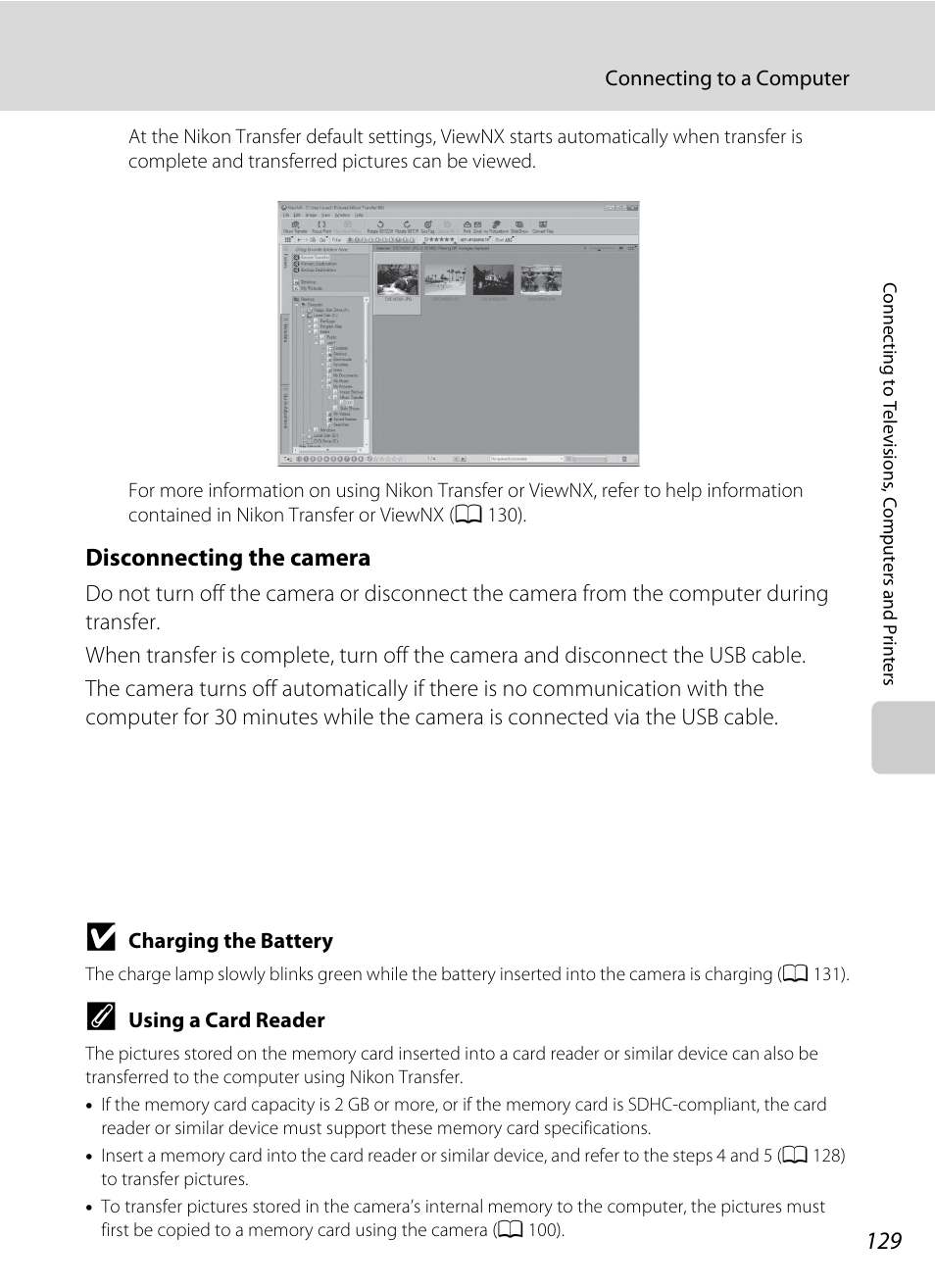 Disconnecting the camera | Nikon S4000 User Manual | Page 141 / 196
