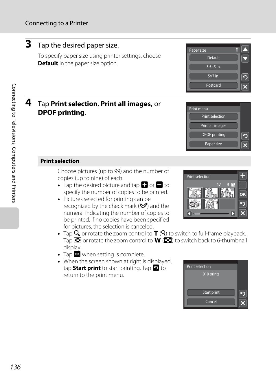 Tap the desired paper size | Nikon S4000 User Manual | Page 148 / 196