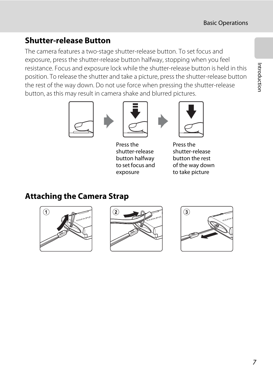 Shutter-release button, Attaching the camera strap, Shutter-release button attaching the camera strap | Nikon S4000 User Manual | Page 19 / 196