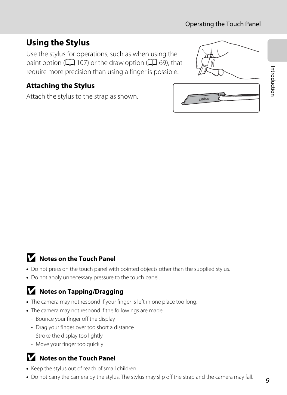 Using the stylus | Nikon S4000 User Manual | Page 21 / 196