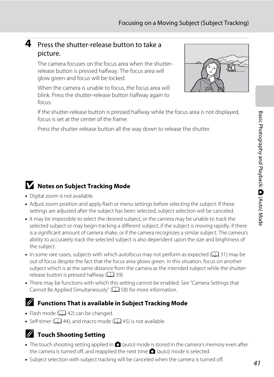 Press the shutter-release button to take a picture | Nikon S4000 User Manual | Page 53 / 196