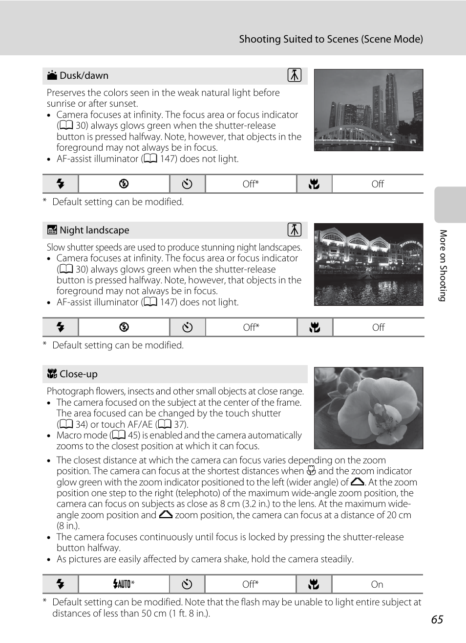 A 65), E-up (a 65) | Nikon S4000 User Manual | Page 77 / 196