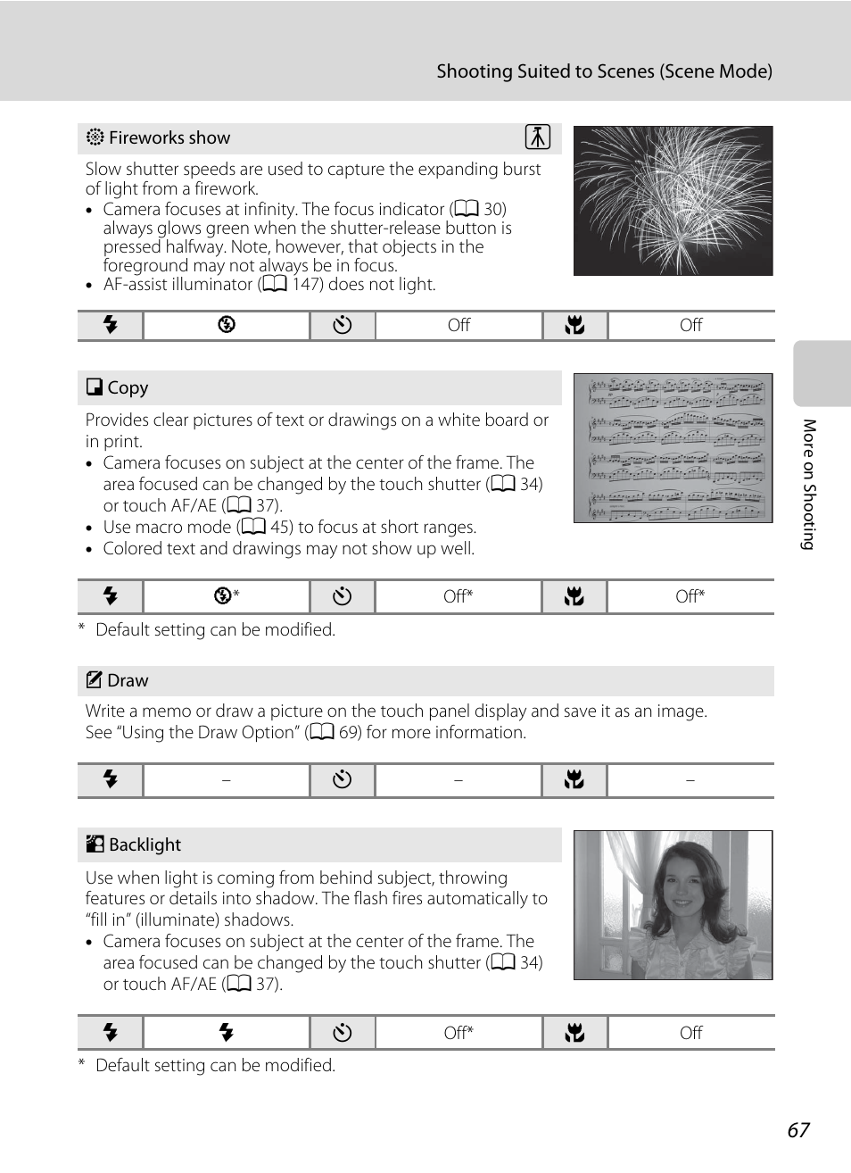 Backlight (a 67) | Nikon S4000 User Manual | Page 79 / 196