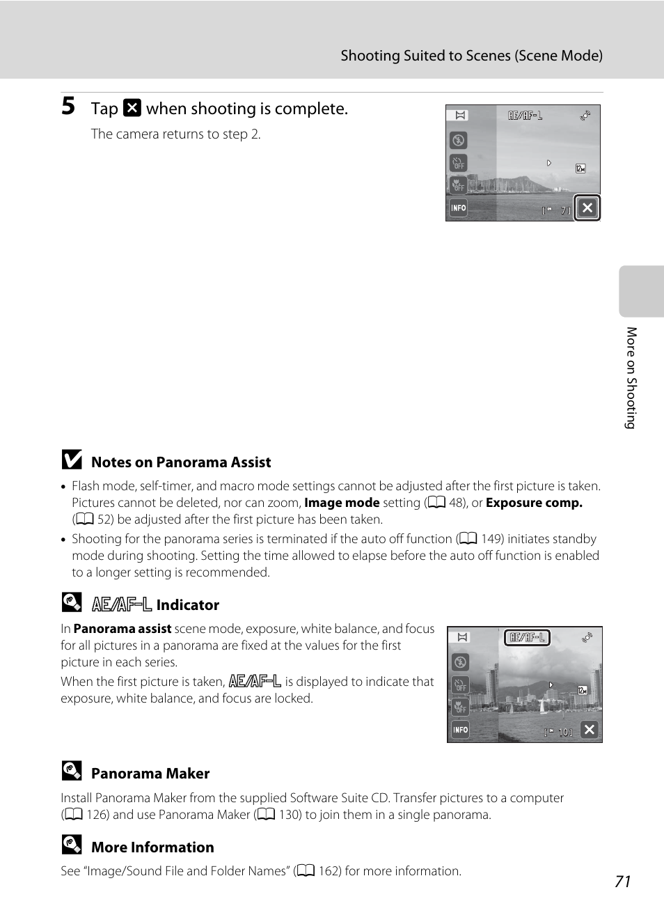 Tap h when shooting is complete | Nikon S4000 User Manual | Page 83 / 196