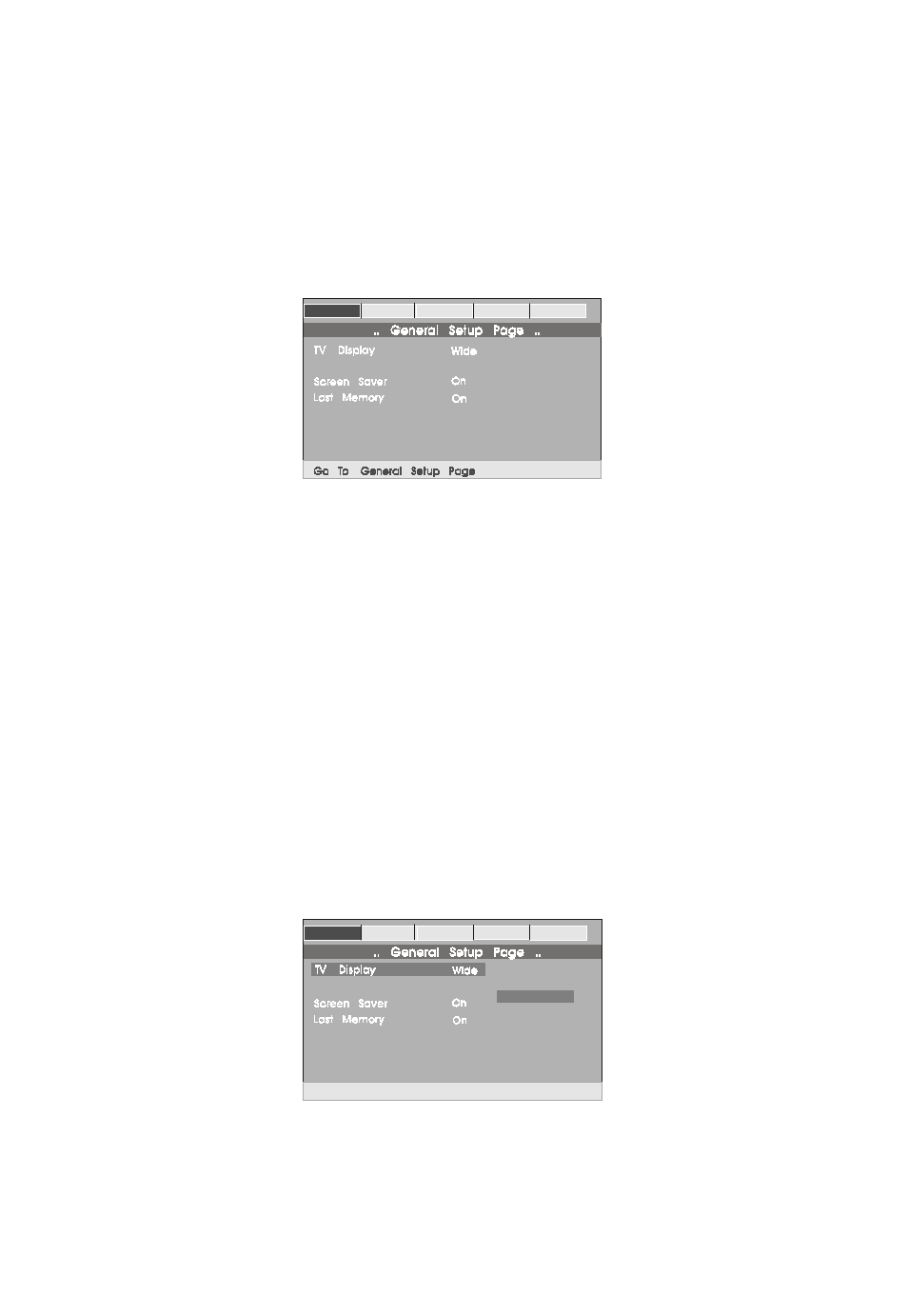 Tv display screen display main setup menu screen | Audiovox D1788 User Manual | Page 8 / 30