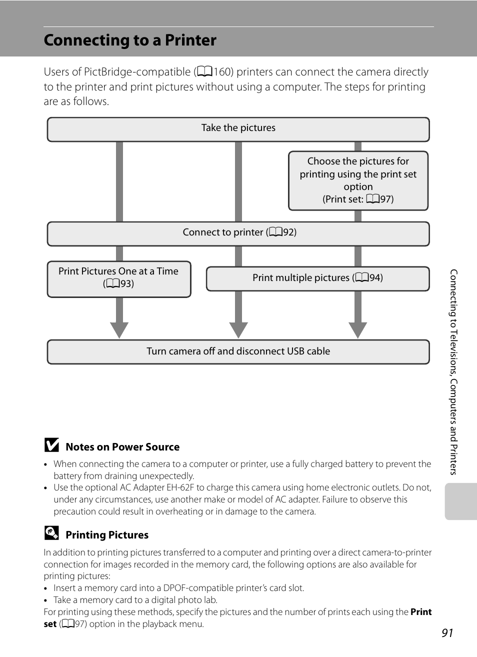 Connecting to a printer | Nikon S630 User Manual | Page 103 / 176