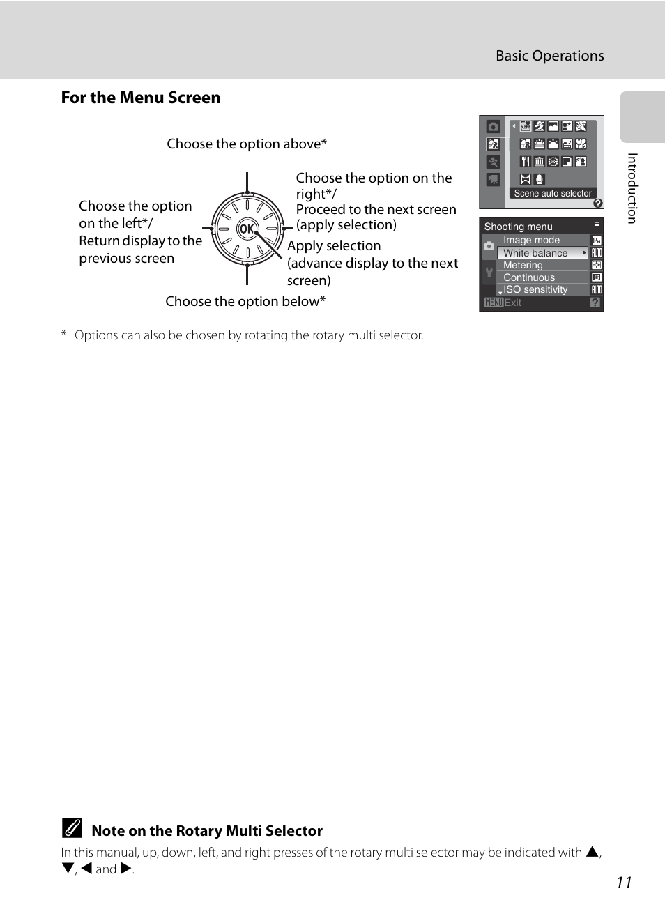 For the menu screen | Nikon S630 User Manual | Page 23 / 176