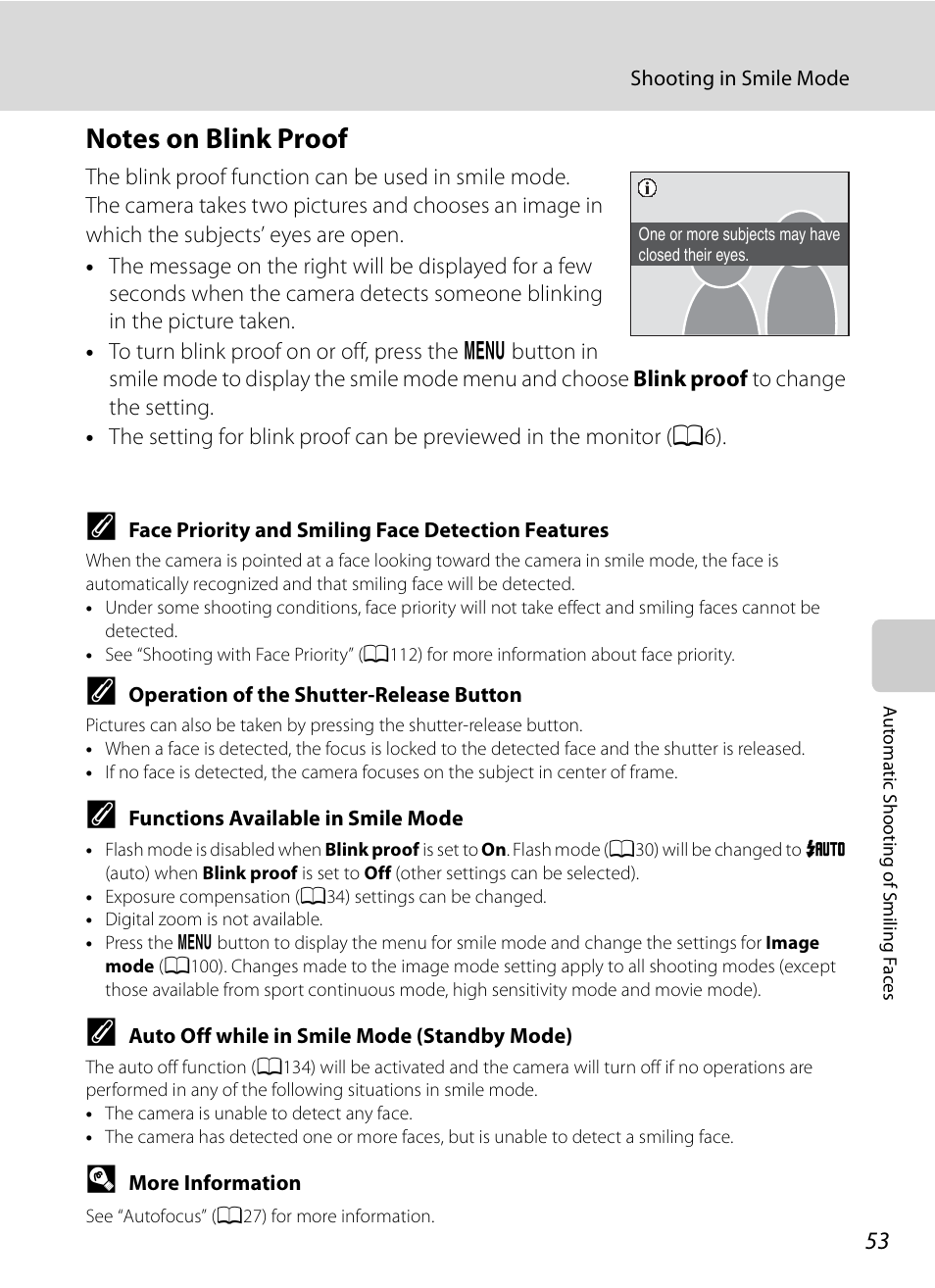 Notes on blink proof | Nikon S630 User Manual | Page 65 / 176