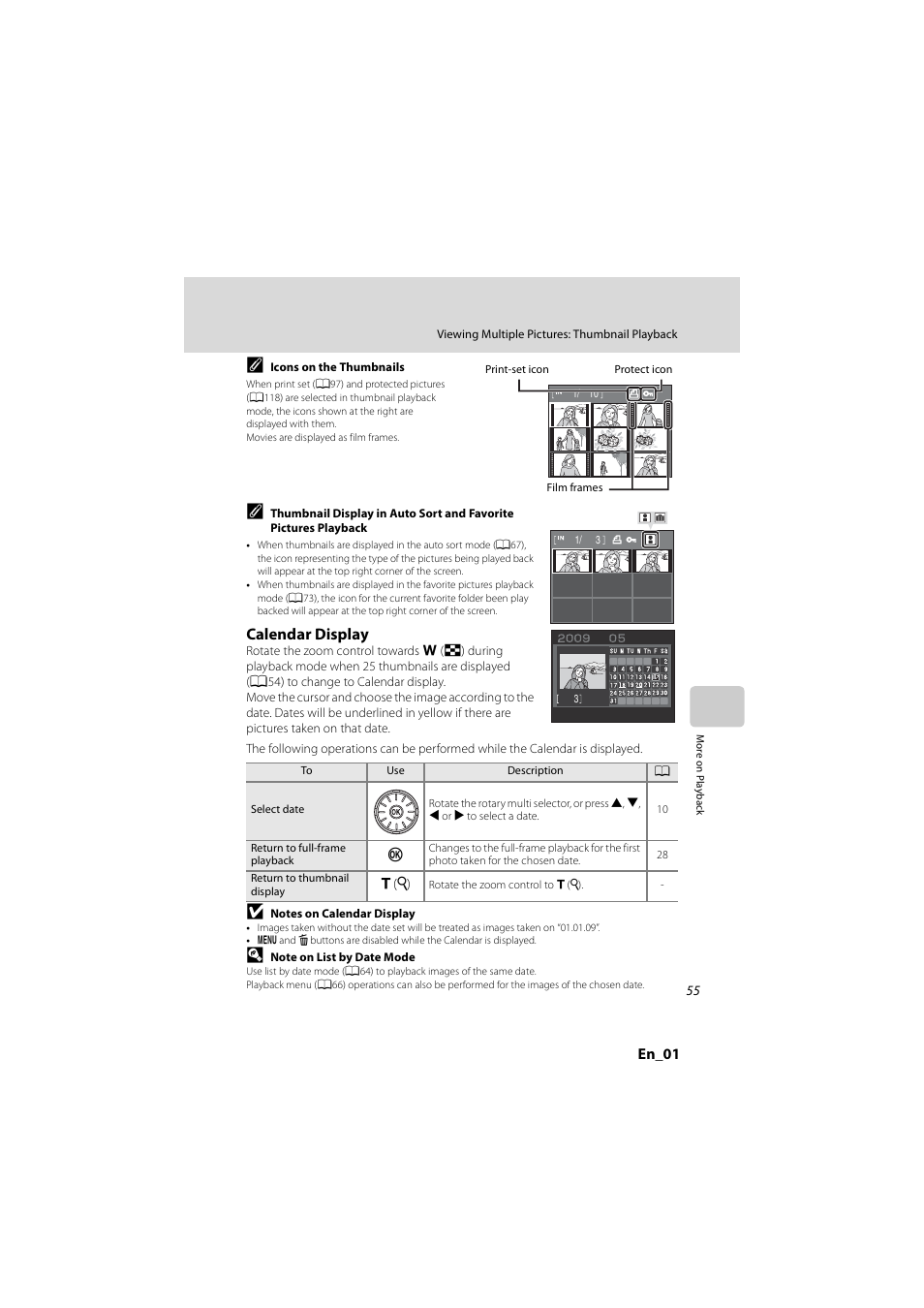 Calendar display, A55), En_01 | G (i) | Nikon S630 User Manual | Page 67 / 176