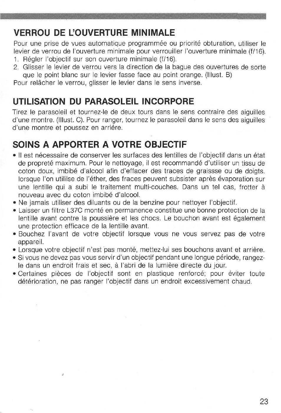 Verres de visee recommandes, Système de mise au point arrière (rf) nikon | Nikon AI-S AF DC-NIKKOR 135mm f-2 User Manual | Page 23 / 41