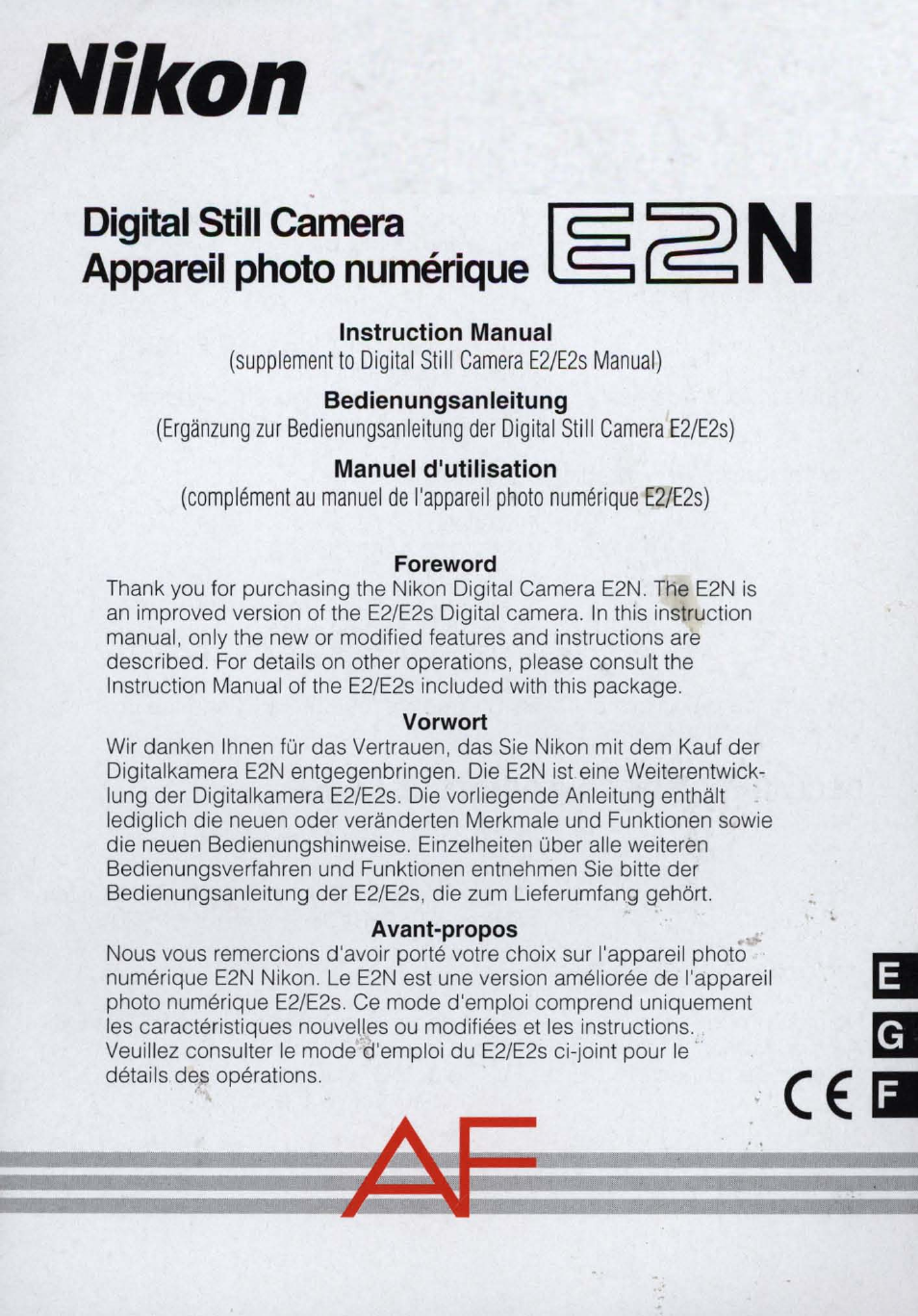 Nikon E2N supplement User Manual | 24 pages