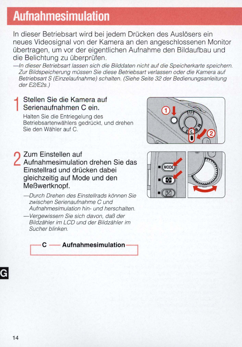 Aufnahmesimulation | Nikon E2N supplement User Manual | Page 14 / 24