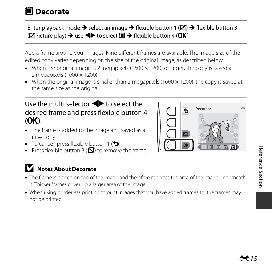 Decorate, A decorate | Nikon S32 User Manual | Page 113 / 188