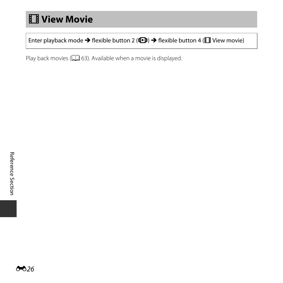 View movie, G view movie | Nikon S32 User Manual | Page 124 / 188