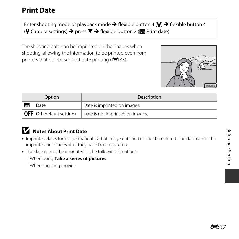 Print date | Nikon S32 User Manual | Page 135 / 188