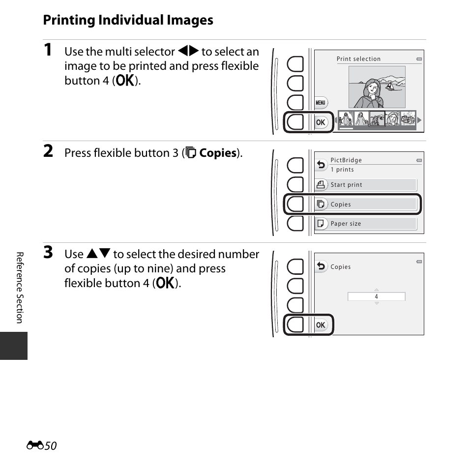 Printing individual images, E50) | Nikon S32 User Manual | Page 148 / 188