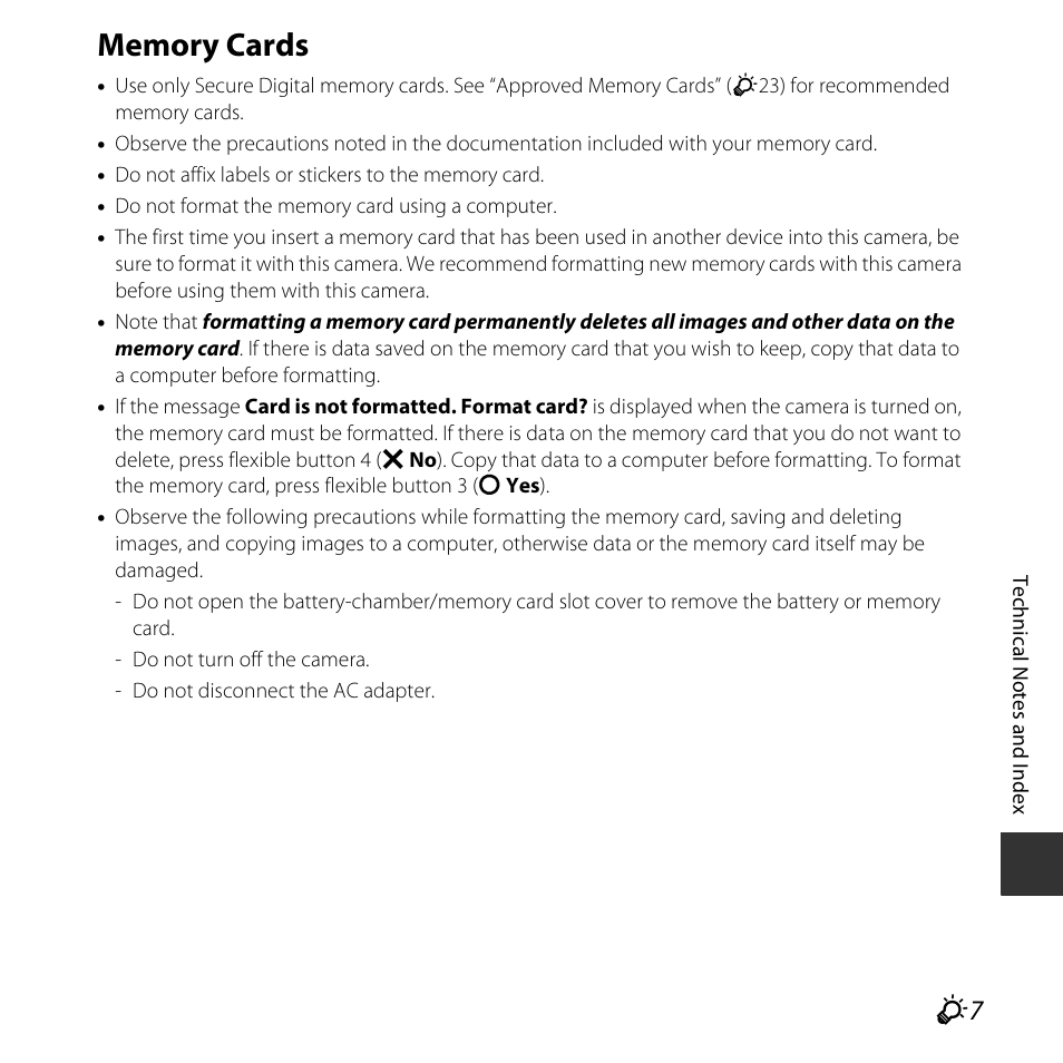 Memory cards | Nikon S32 User Manual | Page 165 / 188